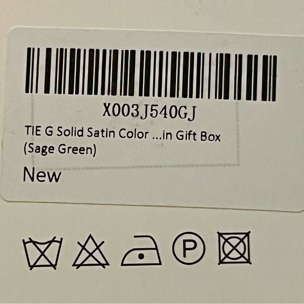 TIE G U Style Sage Green Satin Tie & Pocket Square Set – New in Gift Box - Picture 6 of 6